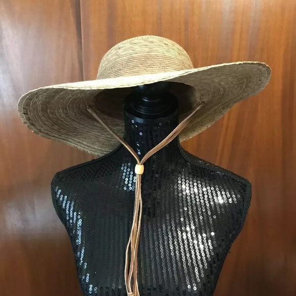 Tula Accessories - Vintage Tula Straw Sun Hat With Leather Strap